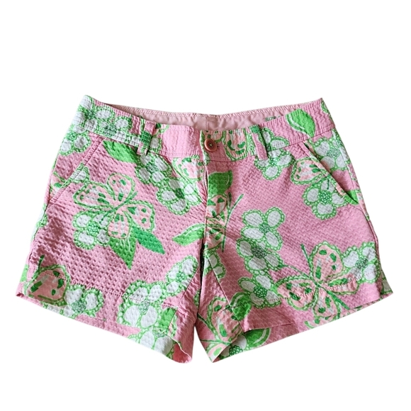 Lilly Pulitzer Textured Callahan 5" Inseam Shorts In Tootie Butterflies Floral - Picture 1 of 7